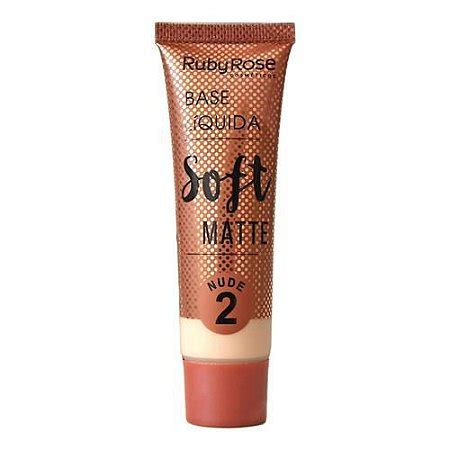 Base Soft Matte Ruby Rose HB 8050 Nude 2 Box C 6 Unidades Atacado Virtual Make Maquiagem