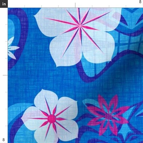 Blue Tiki Fabric Vintage Tiki Lagoon By Thecalvarium Etsy