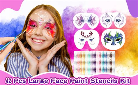 Amazon Pcs Face Paint Stencils Face Painting Kit Face