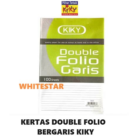 Jual Kertas Double Folio Bergaris 100 Lembar Kiky Pack Shopee Indonesia