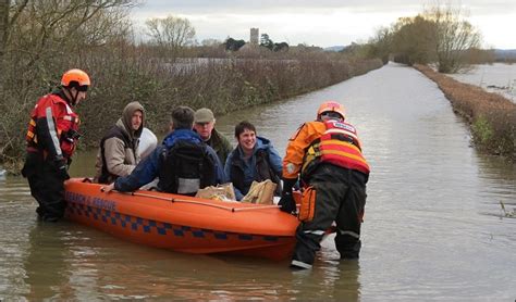 In Photos Burnham On Sea Rescue Boat Helps Flood Hit Villagers