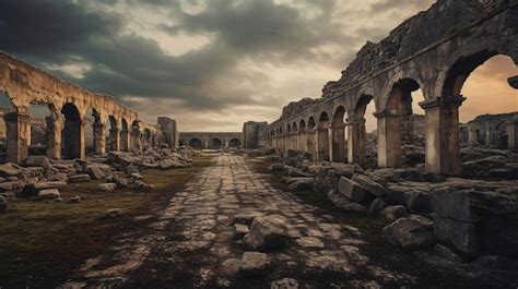 Premium Ai Image Generative Ai Ancient Ruins Combine Landscapes With