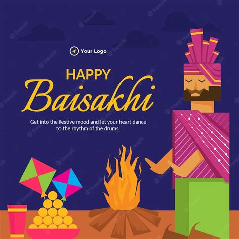 Premium Vector Indian Festival Of Happy Baisakhi Banner Design Template