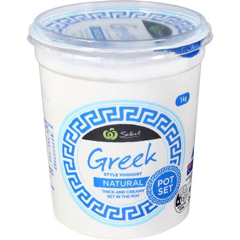 Woolworths Select Pot Set Natural Greek Style Yoghurt 1kg Woolworths