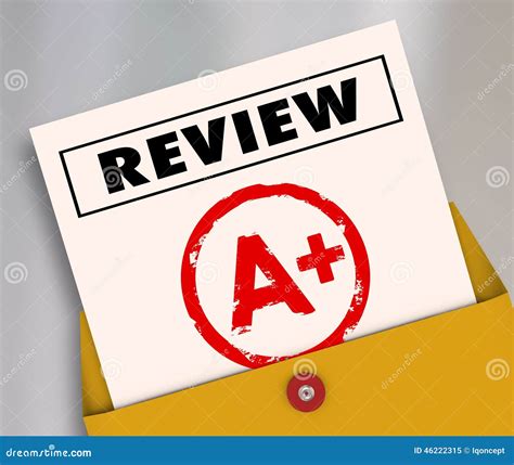 Review A Plus Report Card Great Score Rating Evaluation Stock Image ...