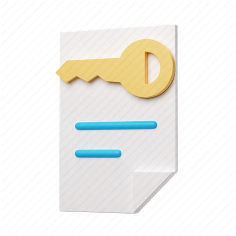 Key Doc Render Document File Private Private Document 3d