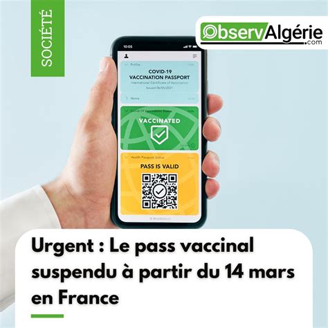 Observalgérie On Twitter Urgent Le Pass Vaccinal Suspendu à Partir