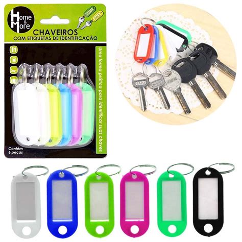 CHAVEIROS IDENTIFICADOR EM PLASTICO 6 PCS REF HM138 Shopee Brasil