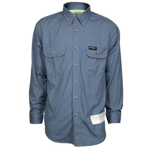 Summit Breeze Sbs Flame Resistant Work Shirt Med Blue