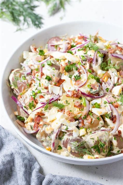 Australian Style Potato Salad With Bacon Recipe Recipes Cooking Recipes Delicious Salads