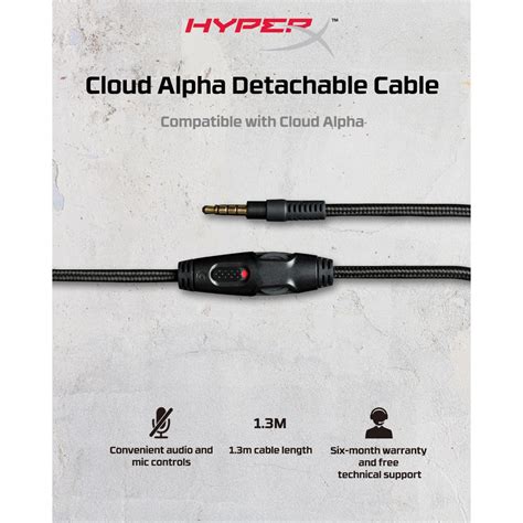 HyperX Spare Parts Cloud Alpha Detachable Cable 1 3m With In Line