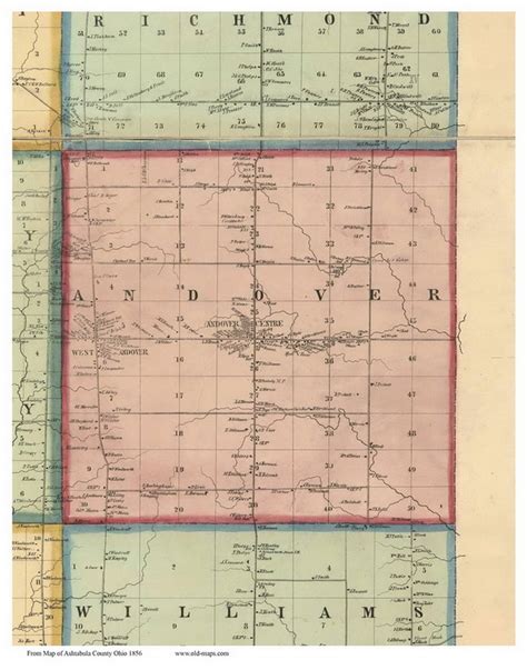 Andover 1856 Old Town Map With Homeowner Names Ohio Reprint Genealogy Ashtabula County Oh Tm Etsy