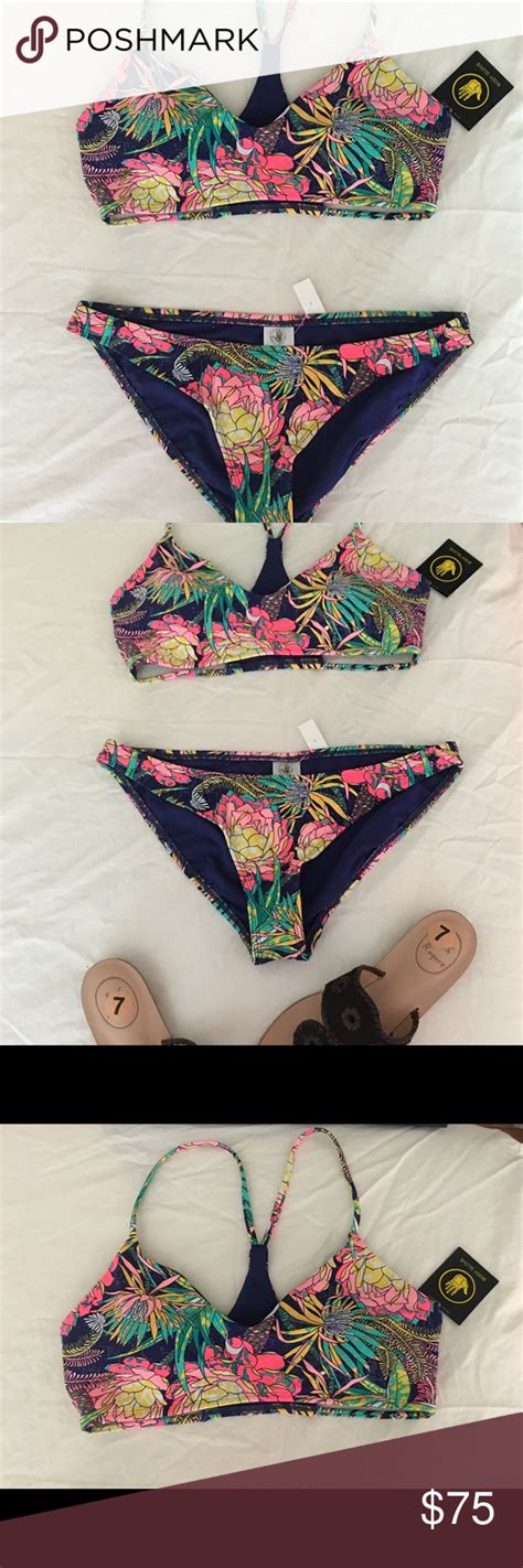 NWT Body Glove Bikini Set Floral Alani Midnight L Body Glove