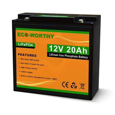 Eco Worthy V Ah Lithium Battery Rechargeable Lifepo Lithium Iron