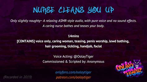 ASMR Nurse Cleans You Up Erotic Audio Play By Oolay Tiger Free Porn Videos YouPorn