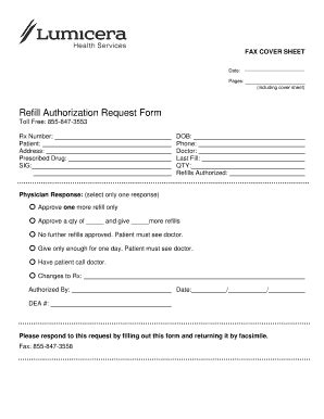 Fillable Online Refill Authorization Request Form Fax Email Print