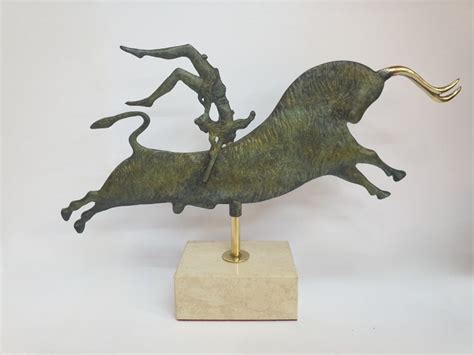 Bronze Sculpture Bull-leaping Palace of Knossos Fresco Minoan Period ...