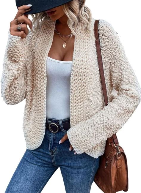 Dokotoo Women S Fashion Casual Open Front Long Sleeve Chunky Knit