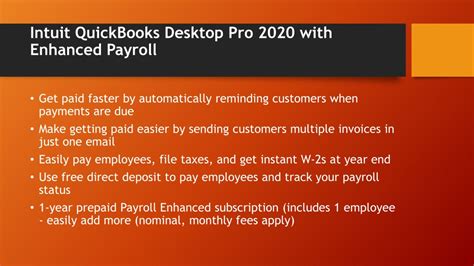 Ppt Quickbooks Pro With Enhanced Payroll Powerpoint Presentation