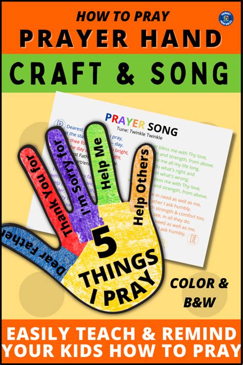 HOW TO PRAY: 5 STEPS OF PRAYER HAND CRAFT FOR KIDS | Bible lessons for ...