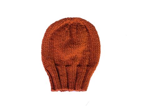 Mens Merino Beanie In Rust Hand Knit With Merino Wool In Canada