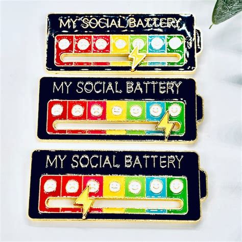 Social Battery Badge - Etsy