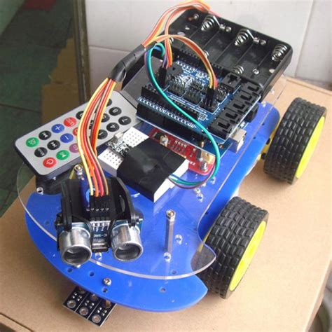 4wd Arduino Based Ultrasonic Smart Car Chassis L298n Kits Free Shipping Thanksbuyer