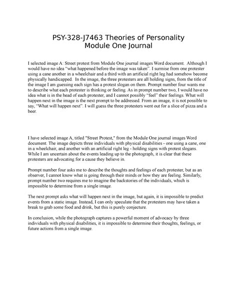 PSY328 Module 1Journal PSY 328 J7463 Theories Of Personality Module