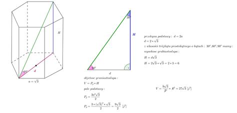 OBLICZ OBJĘTOŚĆ GRANIASTOSŁUPA PRAWIDŁOWEGO PRZEDSTAWIONEGO NA RYSUNKU