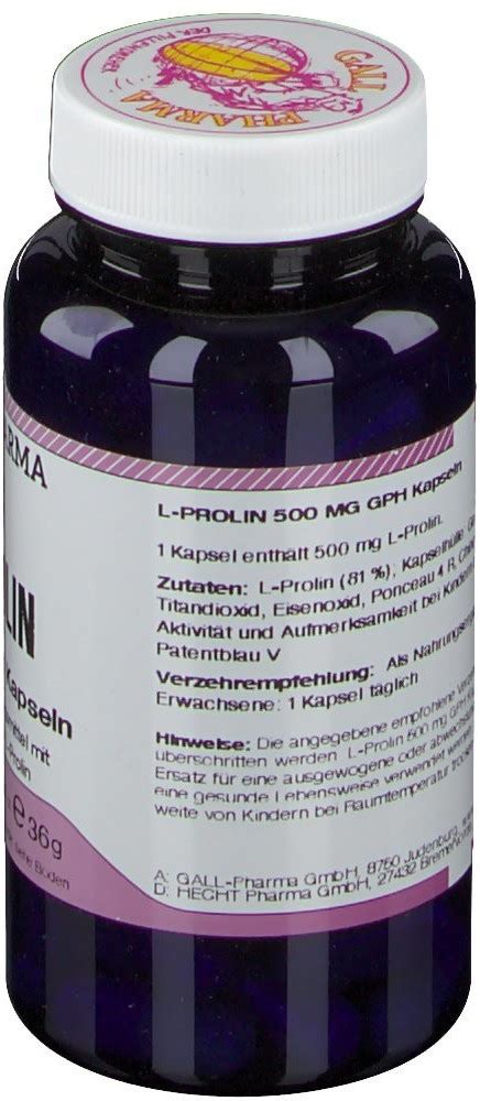 Hecht Pharma L Prolin 500 Mg Kapseln 60 Stk Ab 32 60