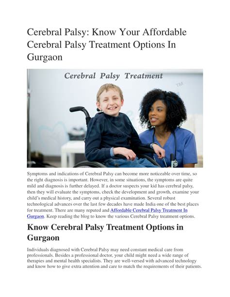 Ppt Cerebral Palsy Know Your Affordable Cerebral Palsy Treatment