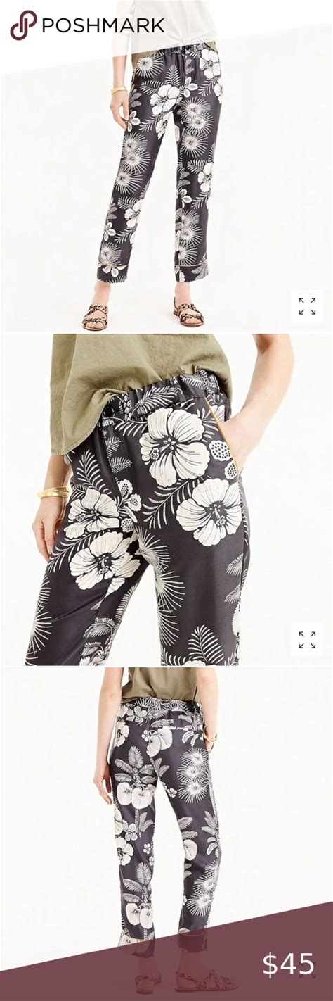 J Crew Floral Printed Silk Twill Pants Size 2 In 2020 Silk Twill