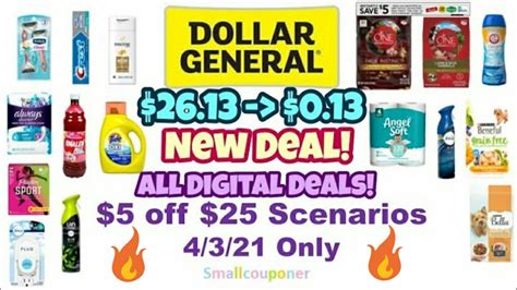 Dollar General 5 Off 25 Scenarios 4 3 21 5 Scenarios All Digital