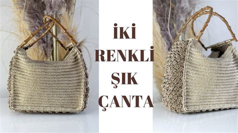 Polyester Makrome P Le Renkl Ik Anta Yapili I Crochetbag Youtube