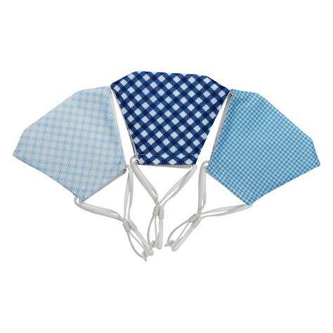 Removable N95 filter mask – Set of 3 (Blue plaid) - NanoFiber India