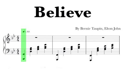 Elton John Believe Sheet Music Youtube