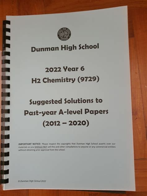 A Level H2 Chemistry TYS Suggested Solutions Hobbies Toys Books