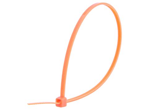 8 Inch Flourescent Orange Mini Cable Tie 100 Pack Secure Cable Ties