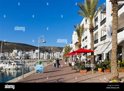 Sidewalk restaurant in Agadir Marina, Agadir, Morocco, North Africa ...