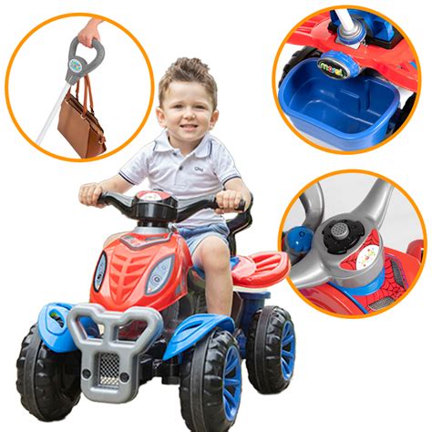 Carrinho Quadriciclo Passeio Infantil Menino Criança 2x1 Spider Spyder