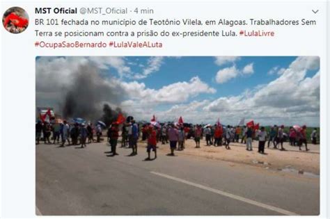 MST bloqueia rodovias em protesto à prisão de Lula