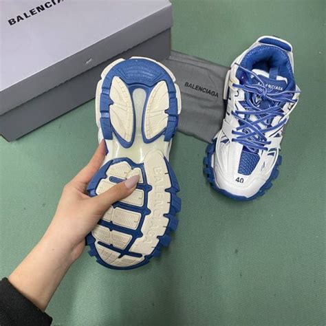 Balenciaga Ayakkabi Track Erkek Sneakers Beyaz Mavi