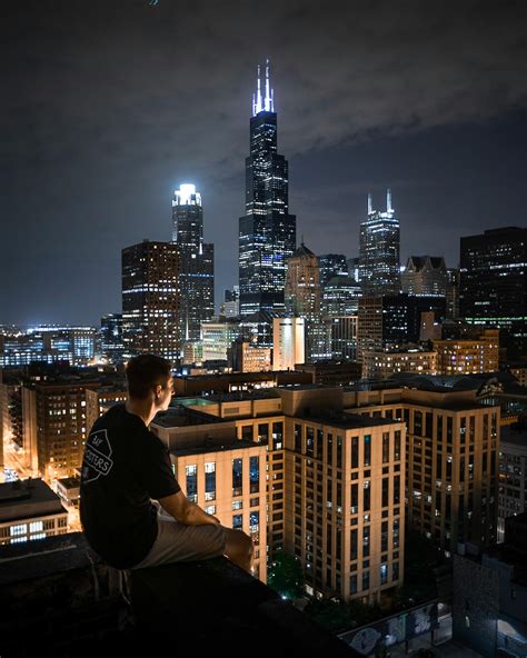 Chicago Skyline At Night Photos, Download The BEST Free Chicago Skyline ...