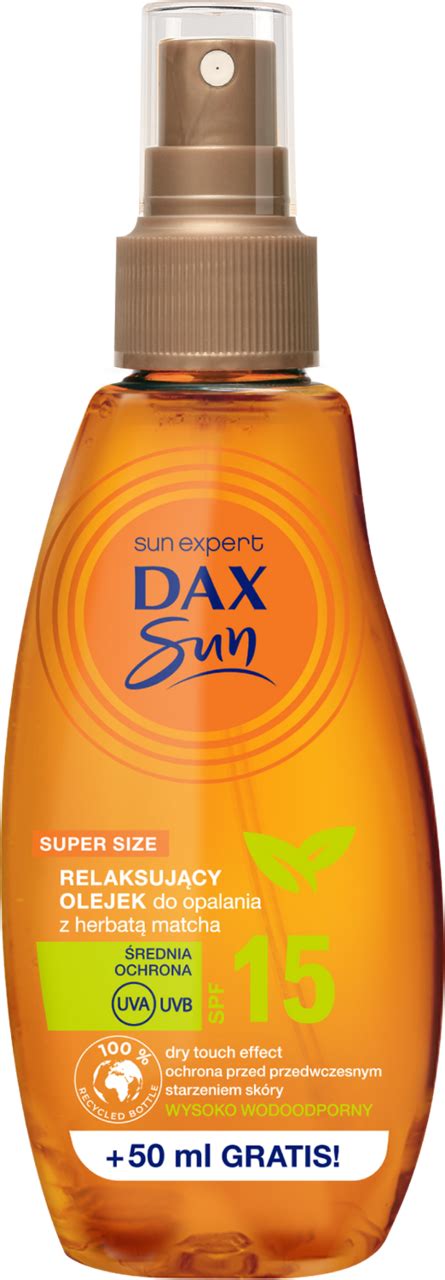 DAX SUN olejek do opalania relaksujący z herbatą Matcha wysoko