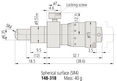 148 318 Micrometer Heads Locking Screw Type SERIES 148 MITUTOYO