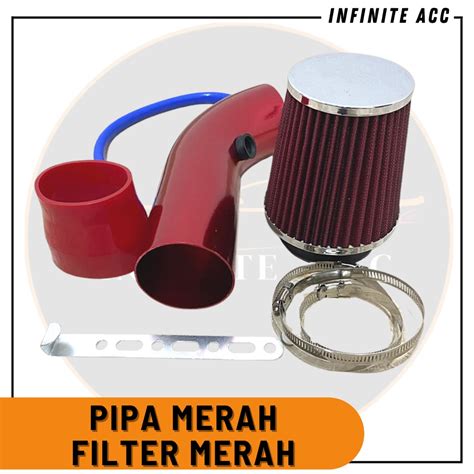 Jual PAKET Open Filter Udara Mobil Universal Pipa Intake Pendek