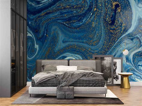 3d Abstract Marble Texture Blue Swirl Wall Mural Wallpaper Gd 80 Jessartdecoration