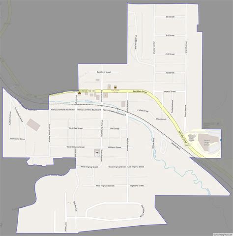 Map Of Oak Creek Town Colorado