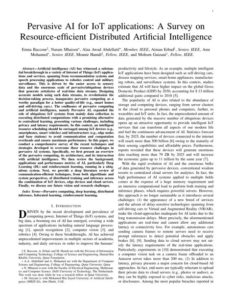 Pdf Pervasive Ai For Iot Applications Resource Efficient Distributed