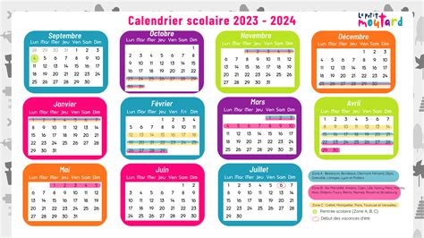 Calendrier Des Vacances Scolaires 2023 2024 En France